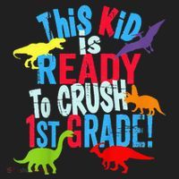 Back To School Dinosaur This is Ready To Crush 1st Grade Beanie thumb 2