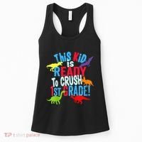Back To School Dinosaur This is Ready To Crush 1st Grade Women's Tank Top thumb 0