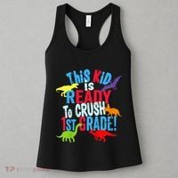 Back To School Dinosaur This is Ready To Crush 1st Grade Women's Tank Top thumb 3