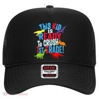 Back To School Dinosaur This is Ready To Crush 1st Grade Hat thumb 0