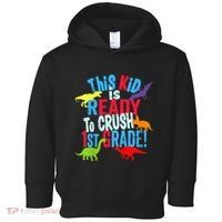 Back To School Dinosaur This is Ready To Crush 1st Grade Toddler Hoodie thumb 0