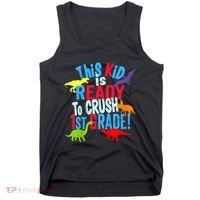 Back To School Dinosaur This is Ready To Crush 1st Grade Tank Top thumb 0