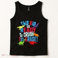 Back To School Dinosaur This is Ready To Crush 1st Grade Tank Top thumb 2