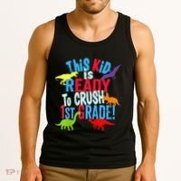 Back To School Dinosaur This is Ready To Crush 1st Grade Tank Top thumb 3