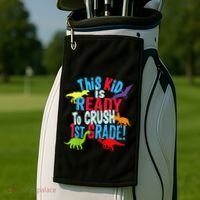 Back To School Dinosaur This is Ready To Crush 1st Grade Golf Towel thumb 2