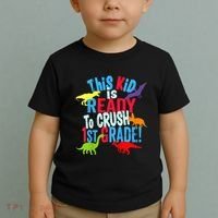 Back To School Dinosaur This is Ready To Crush 1st Grade Toddler T-Shirt thumb 2