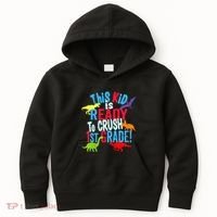 Back To School Dinosaur This is Ready To Crush 1st Grade Kids Hoodie thumb 0