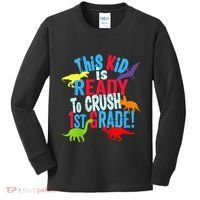 Back To School Dinosaur This is Ready To Crush 1st Grade Kids Long Sleeve Shirt thumb 0