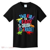 Back To School Dinosaur This is Ready To Crush 1st Grade Kids T-Shirt thumb 0