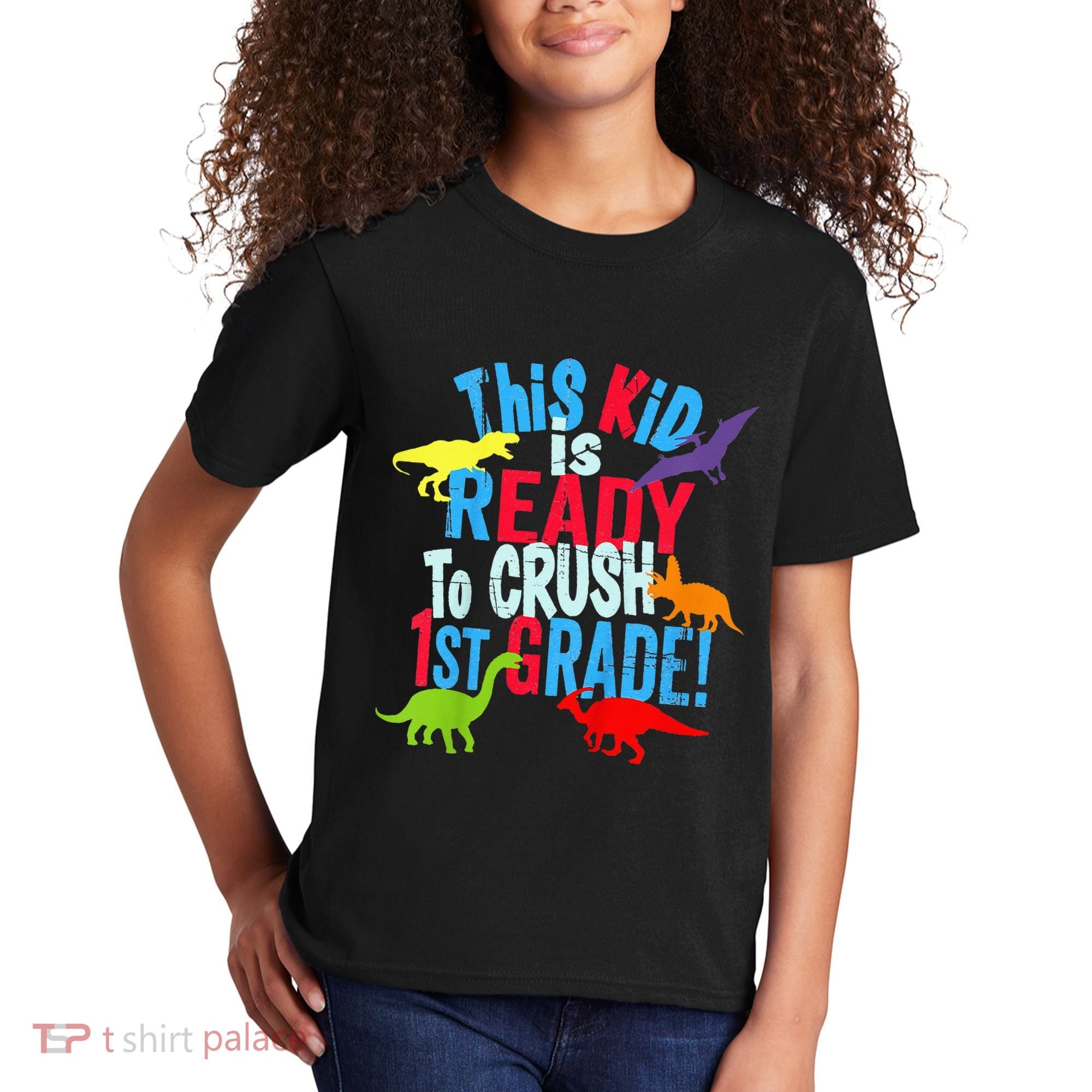 Back To School Dinosaur This is Ready To Crush 1st Grade Kids T-Shirt
