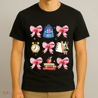 Back To School Girl Coquette Bow First Day Of School T-Shirt thumb 3