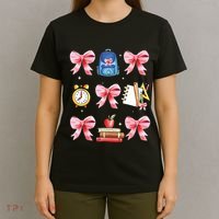 Back To School Girl Coquette Bow First Day Of School T-Shirt thumb 4