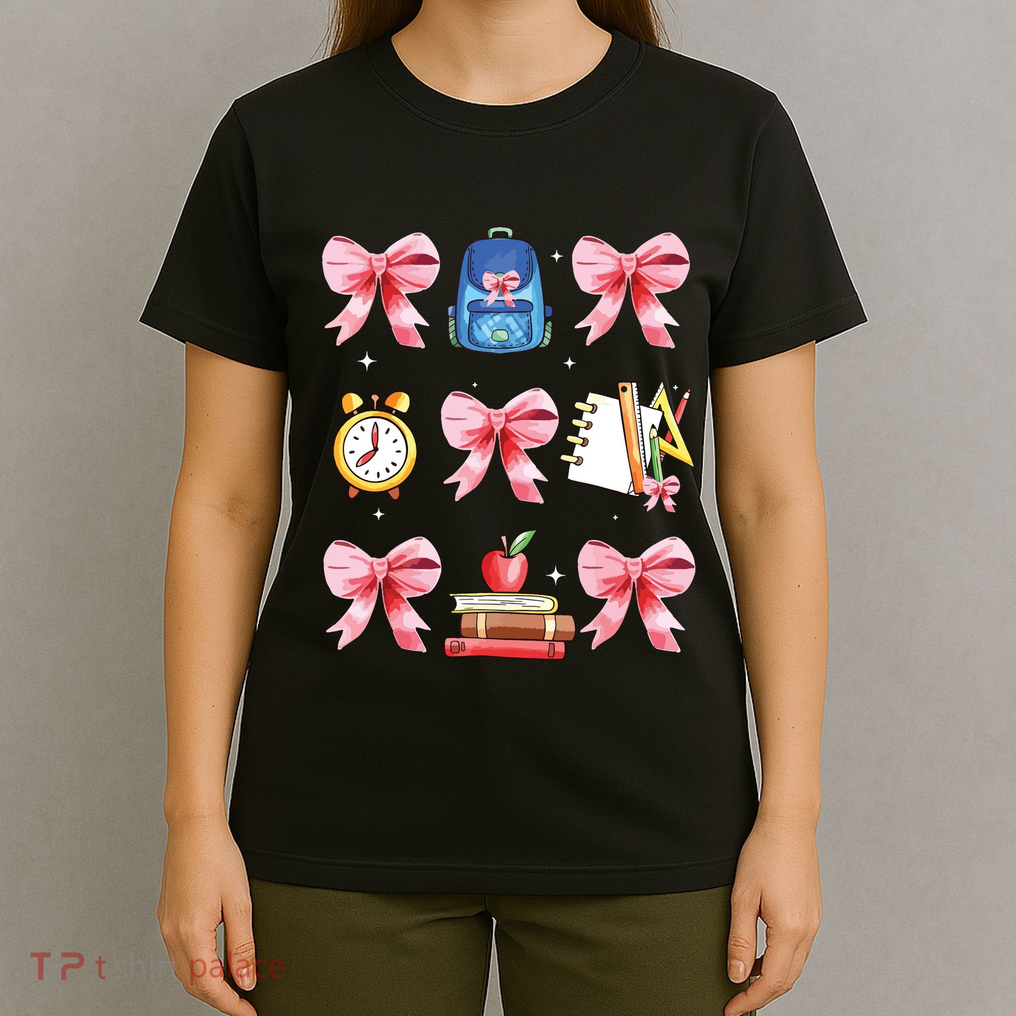 Back To School Girl Coquette Bow First Day Of School T-Shirt