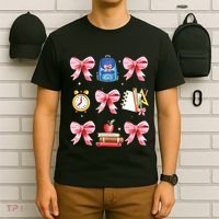 Back To School Girl Coquette Bow First Day Of School T-Shirt thumb 6