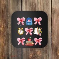 Back To School Girl Coquette Bow First Day Of School Coaster thumb 0