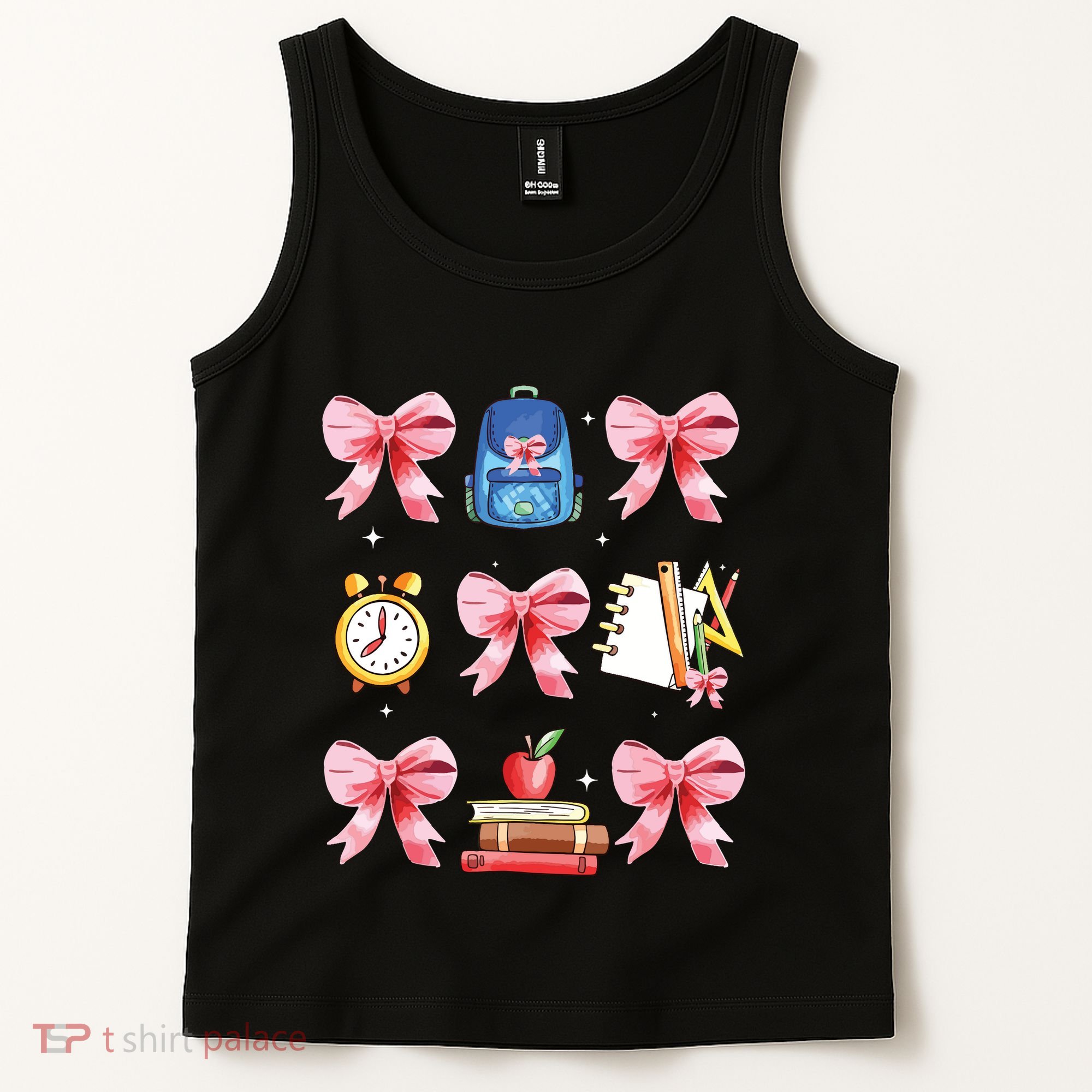 Back To School Girl Coquette Bow First Day Of School Tank Top