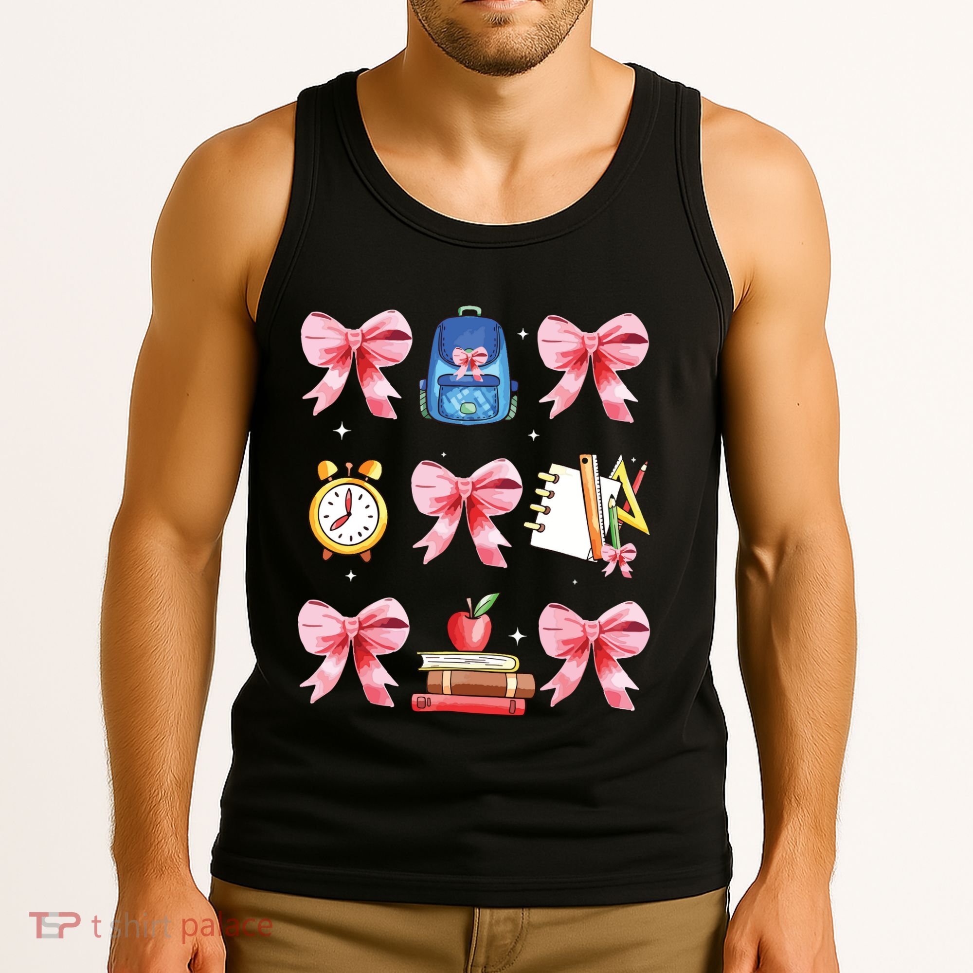 Back To School Girl Coquette Bow First Day Of School Tank Top