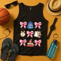 Back To School Girl Coquette Bow First Day Of School Tank Top thumb 4