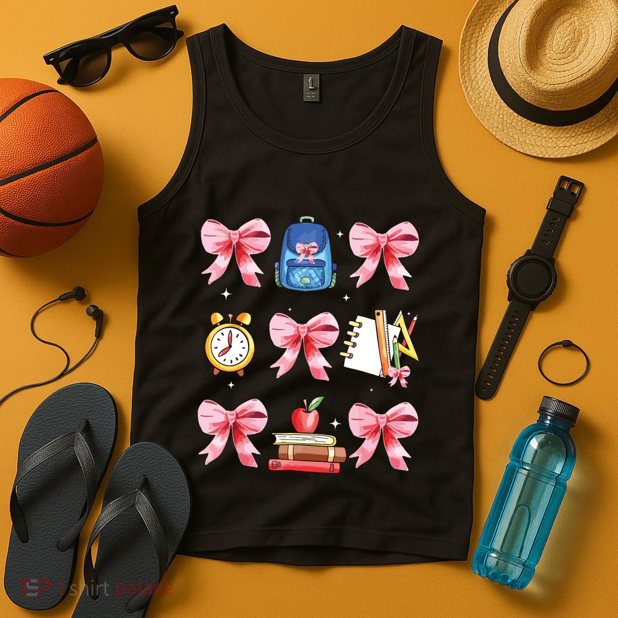 Back To School Girl Coquette Bow First Day Of School Tank Top