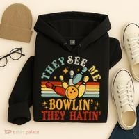 Bowling They See Me Bowling They Hatin Funny Hoodie thumb 4