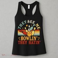 Bowling They See Me Bowling They Hatin Funny Women's Tank Top thumb 3