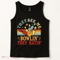 Bowling They See Me Bowling They Hatin Funny Tank Top thumb 2