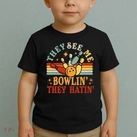 Bowling They See Me Bowling They Hatin Funny Toddler T-Shirt thumb 2