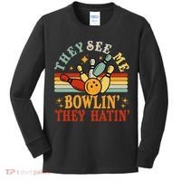 Bowling They See Me Bowling They Hatin Funny Kids Long Sleeve Shirt thumb 0