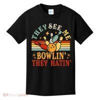 Bowling They See Me Bowling They Hatin Funny Kids T-Shirt thumb 0