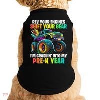 Back To School Pre K Monster Truck First Day School Doggie Tank thumb 0