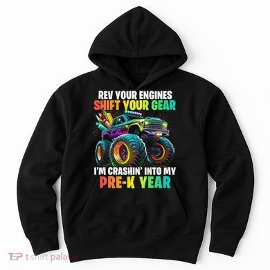 Back To School Pre K Monster Truck First Day School Hoodie