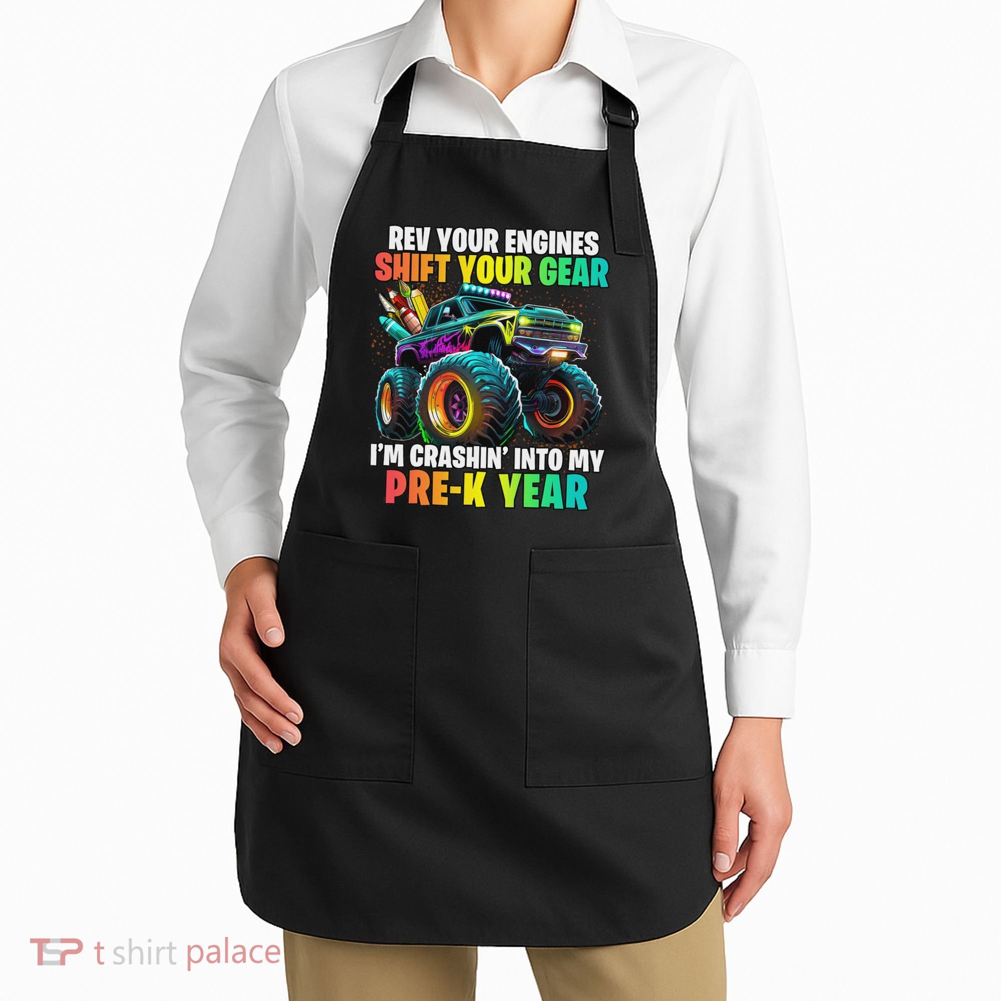 Back To School Pre K Monster Truck First Day School Apron