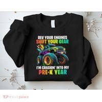 Back To School Pre K Monster Truck First Day School Sweatshirt thumb 2