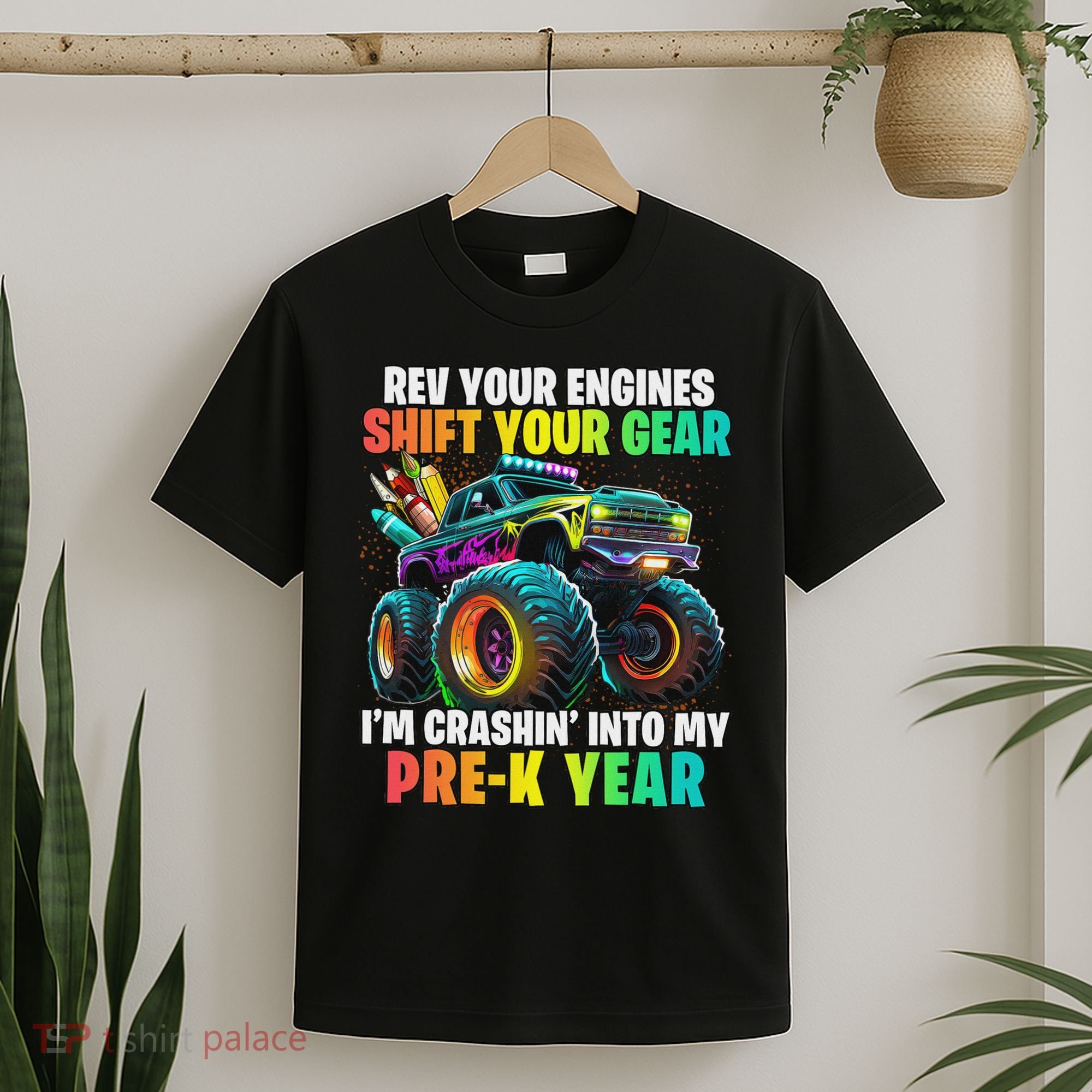 Back To School Pre K Monster Truck First Day School T-Shirt