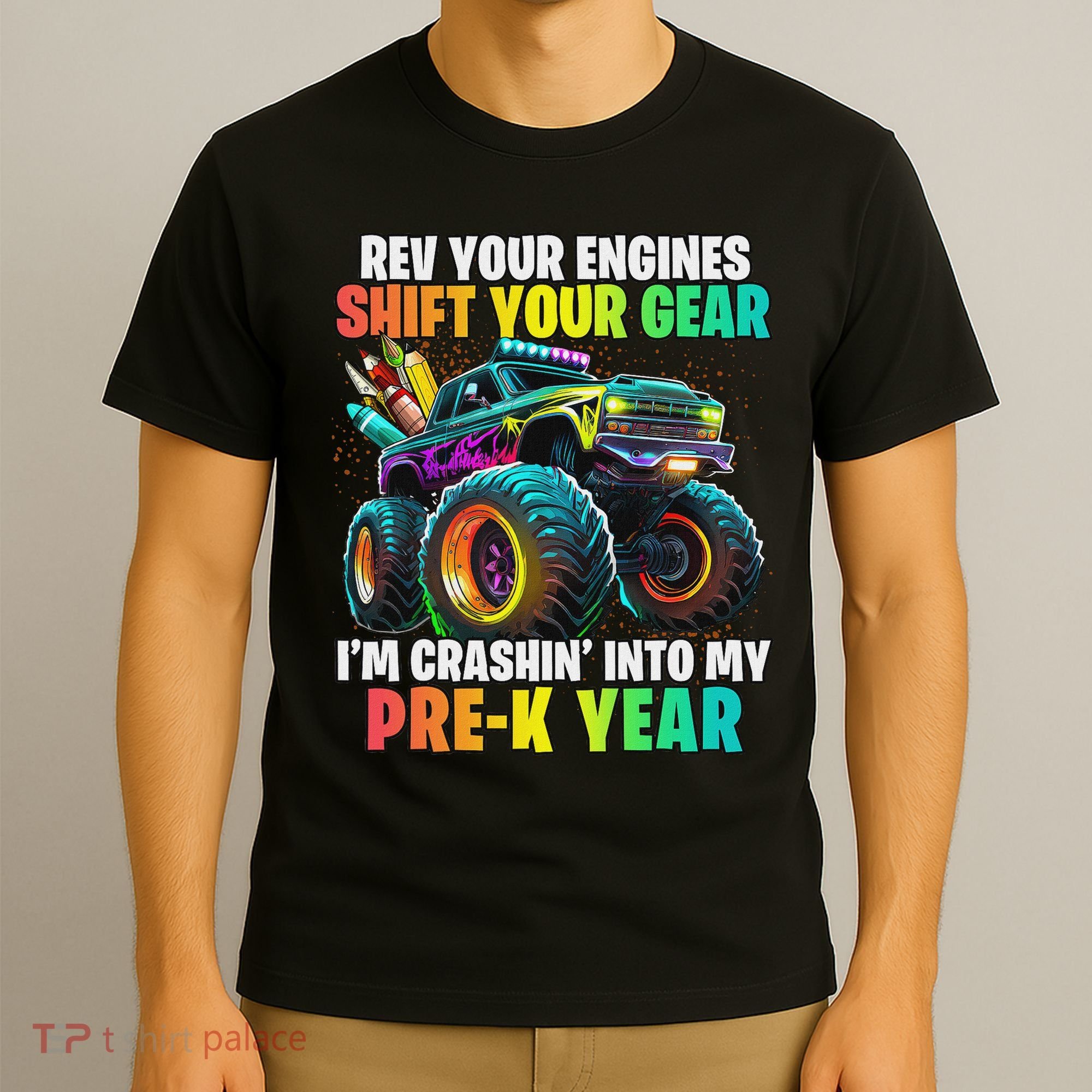 Back To School Pre K Monster Truck First Day School T-Shirt
