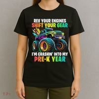 Back To School Pre K Monster Truck First Day School T-Shirt thumb 4