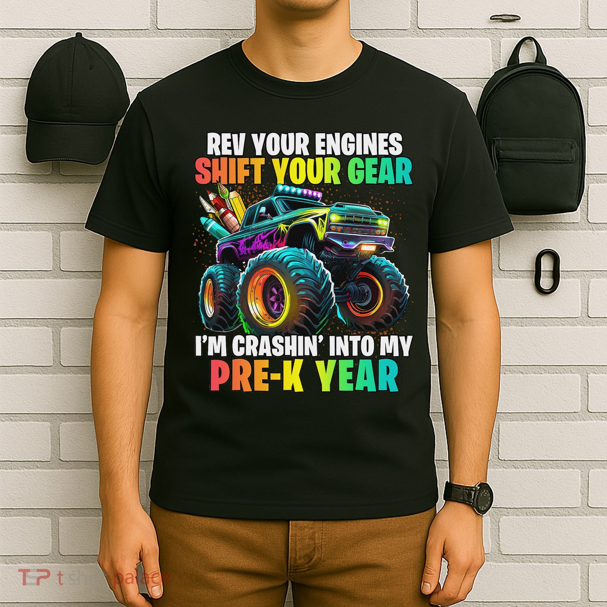Back To School Pre K Monster Truck First Day School T-Shirt
