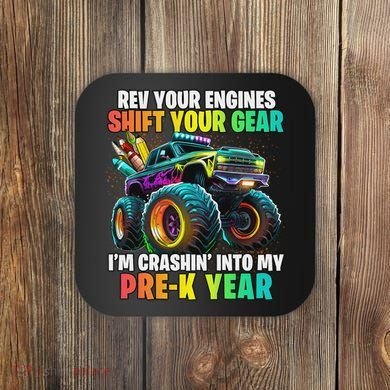 Back To School Pre K Monster Truck First Day School Coaster
