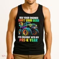 Back To School Pre K Monster Truck First Day School Tank Top thumb 3