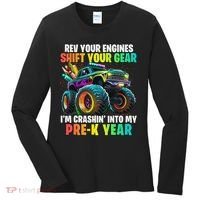 Back To School Pre K Monster Truck First Day School Women's Long Sleeve Shirt thumb 0