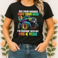 Back To School Pre K Monster Truck First Day School Women's T-Shirt thumb 2