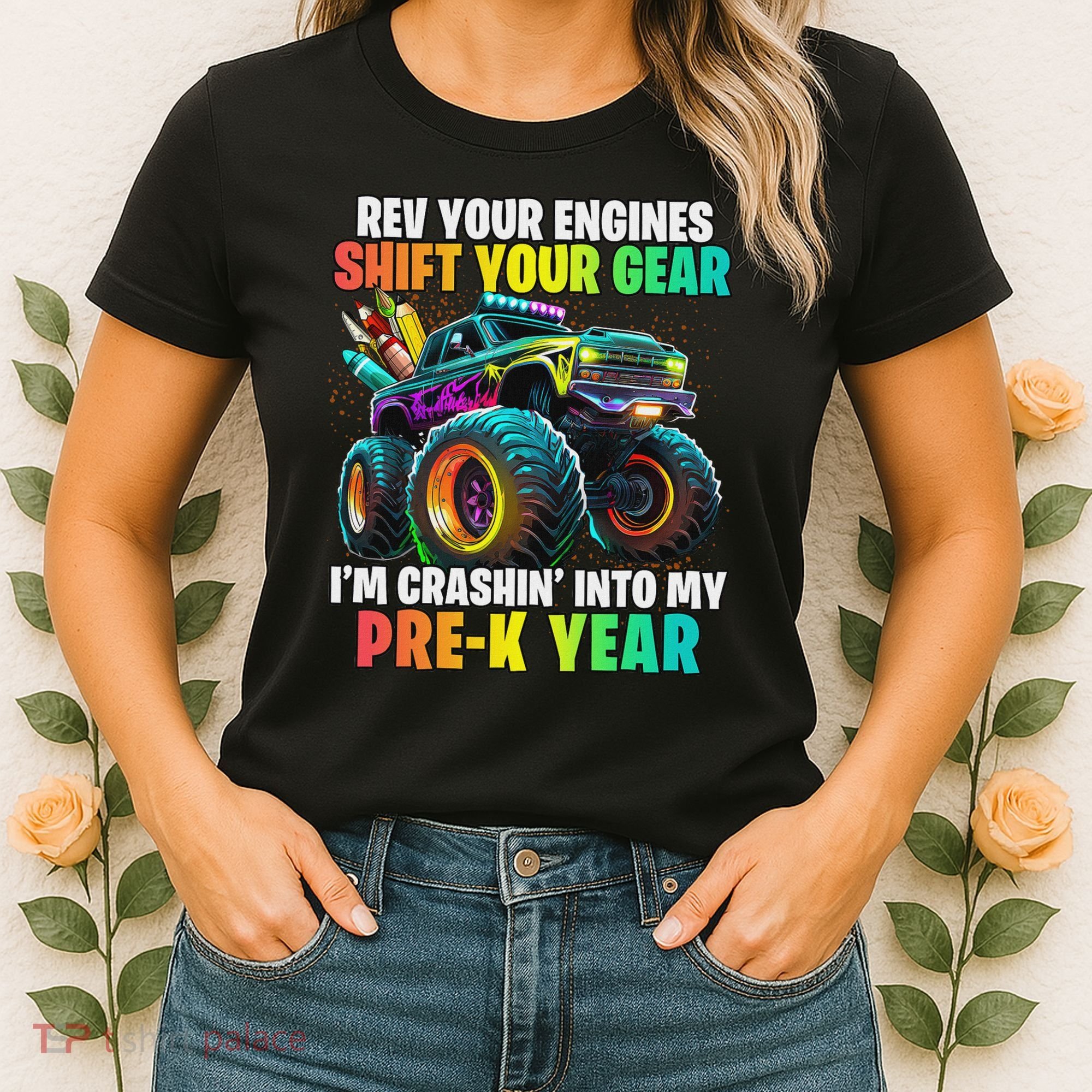 Back To School Pre K Monster Truck First Day School Women's T-Shirt