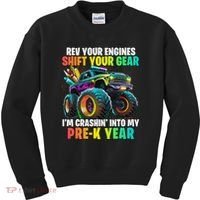 Back To School Pre K Monster Truck First Day School Kids Sweatshirt thumb 0