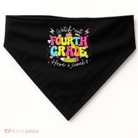 Back To School Watch Out Fourth Grade Here I Come Pencil USA-Made Doggie Bandana thumb 0