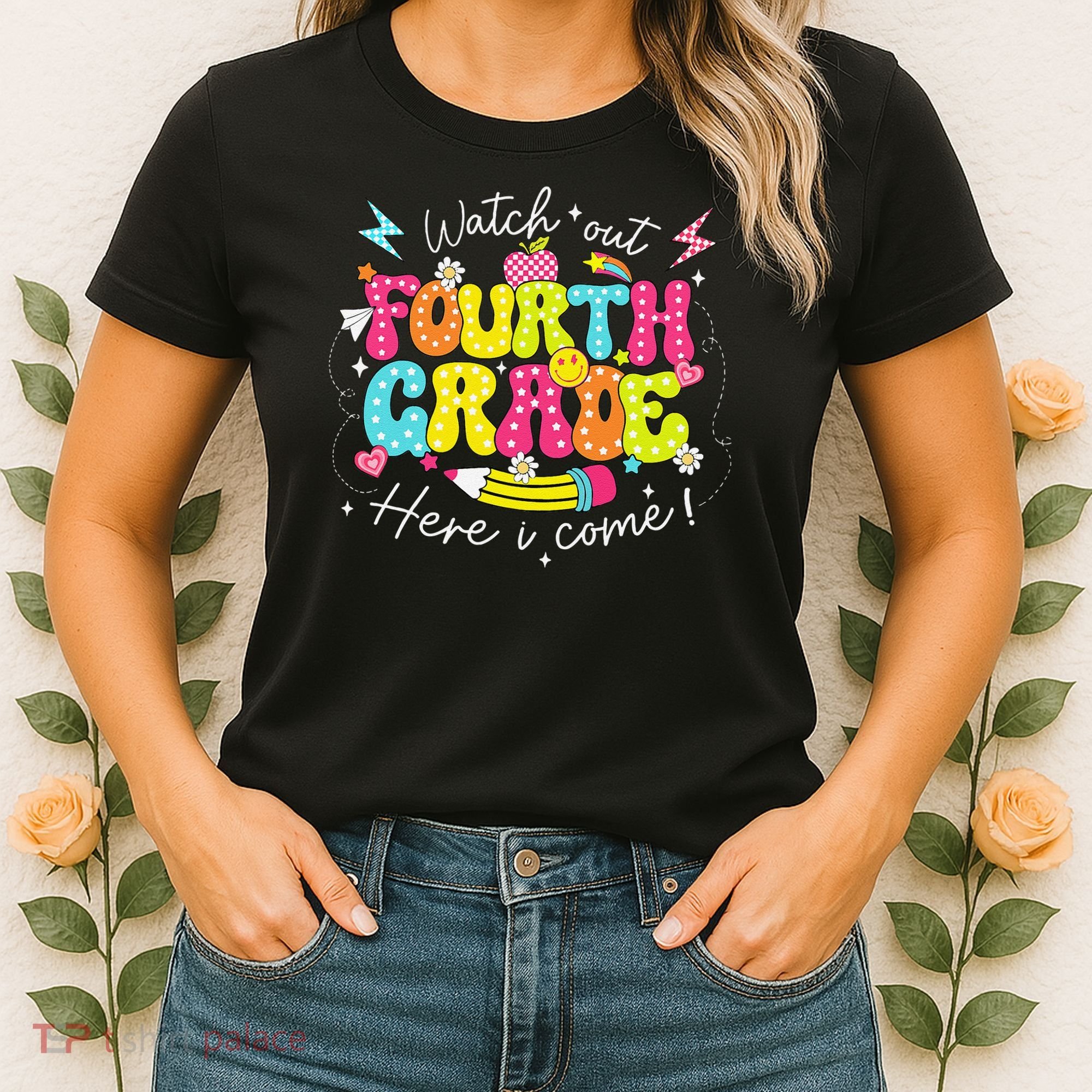 Back To School Watch Out Fourth Grade Here I Come Pencil Women's T-Shirt