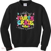 Back To School Watch Out Fourth Grade Here I Come Pencil Kids Sweatshirt thumb 0