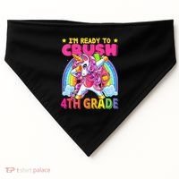Back To School Unicorn Rainbow Ready To Crush 4th Grade USA-Made Doggie Bandana thumb 0