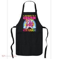 Back To School Unicorn Rainbow Ready To Crush 4th Grade Apron thumb 0