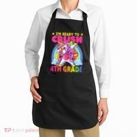 Back To School Unicorn Rainbow Ready To Crush 4th Grade Apron thumb 2