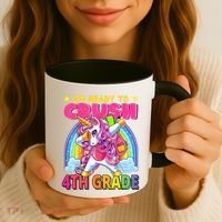 Back To School Unicorn Rainbow Ready To Crush 4th Grade Coffee Mug thumb 3